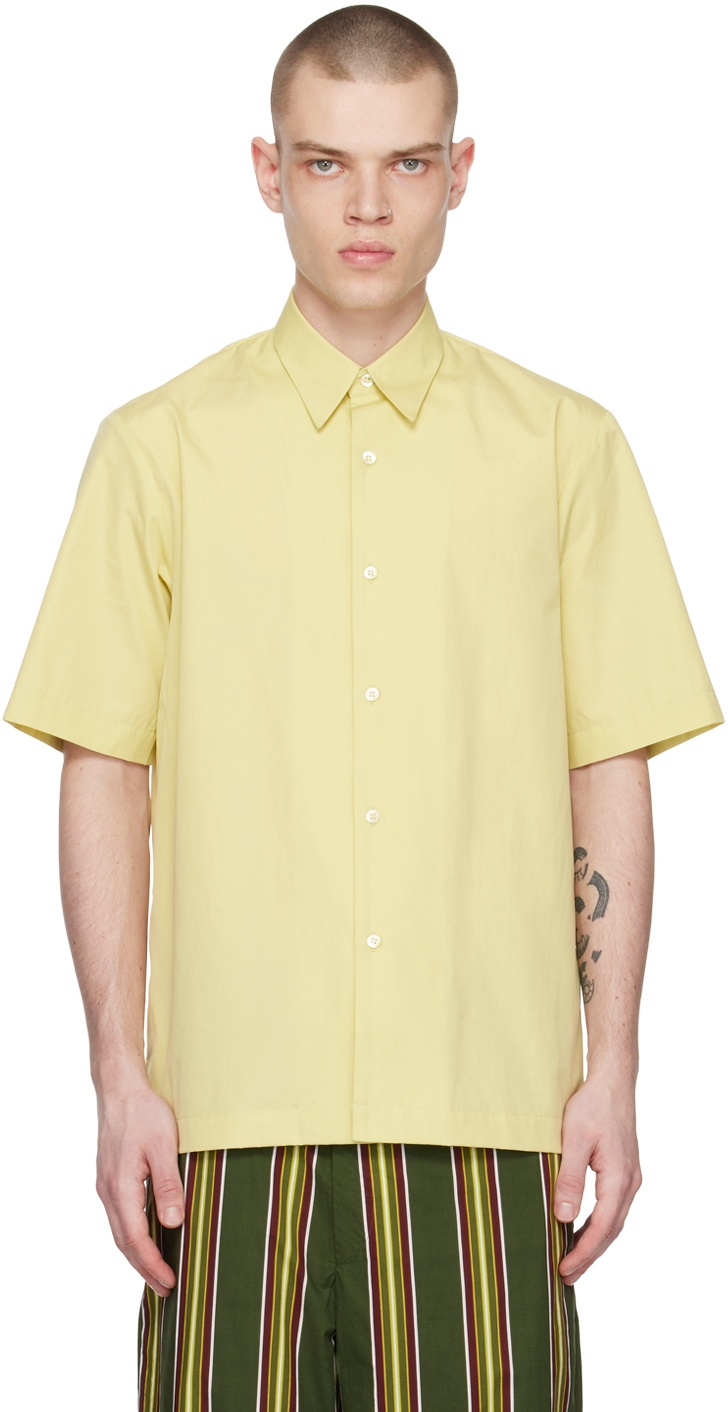 Dries Van Noten Yellow Spread Collar Shirt Dries Van Noten