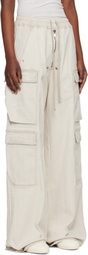 Rick Owens DRKSHDW Off-White Temple Double Jumbo Belas Denim Cargo Pants