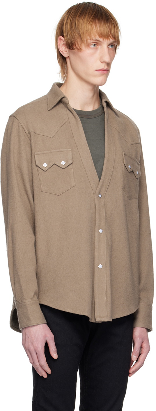 The Letters Tan Western Shirt