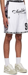 AAPE by A Bathing Ape White Moonface Reversible Shorts