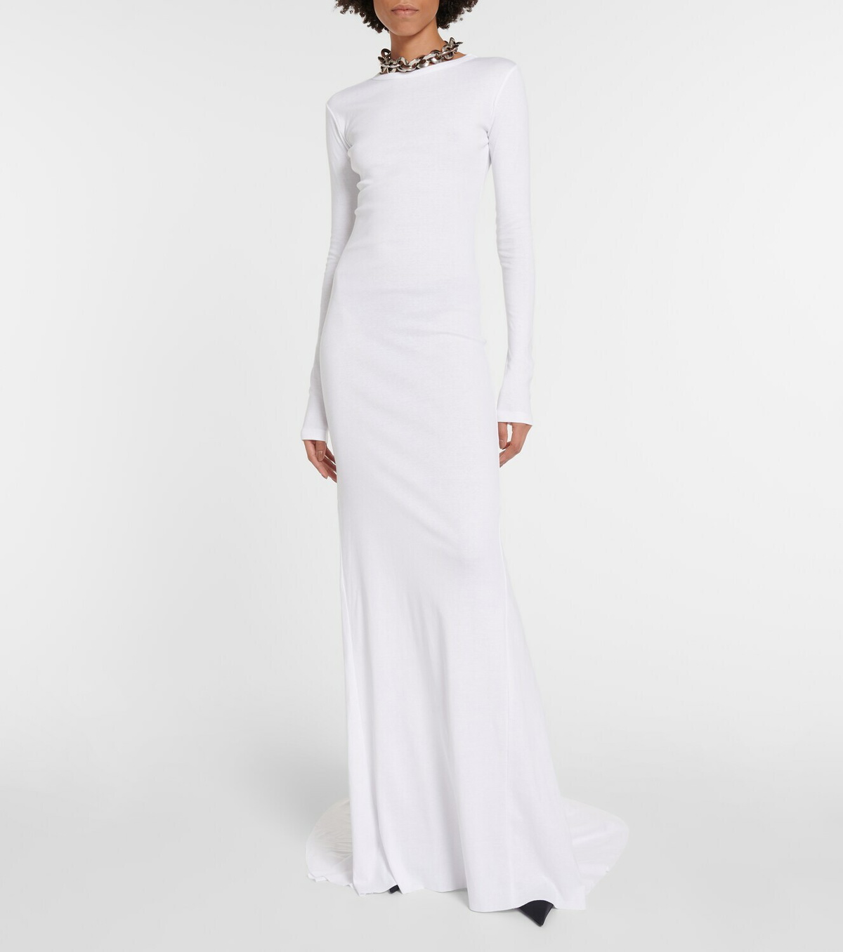 ann demeulemeester evening dresses Ladivine CD409 Elegant One Shoulder Asymmetrical Dropwaist A-line Gown  Shimmer Chiffon – Mia Bella Couture main image 1