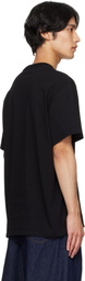 McQueen Black Flocked Skull T-shirt
