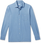 Kiton - Slim-Fit Cotton-Chambray Shirt - Blue