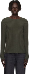 Acne Studios Green Ribbed Sweater