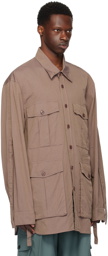 Dries Van Noten Brown Multi-Pocket Shirt
