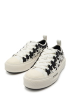 Amiri Stars Appliquéd Leather and Canvas Sneakers Black And White