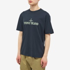 Stone Island Men's Stitches Logo Sleeve T-Shirt in Navy