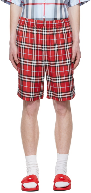 Photo: Burberry Red Viscose Shorts