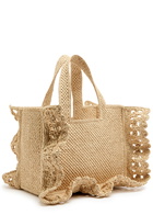 Loewe Font Ruffled Raffia Tote bag - Natural - One Size