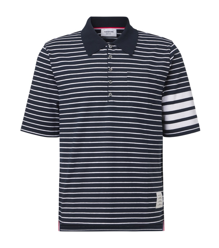 Photo: Thom Browne 4-Bar striped cotton polo shirt