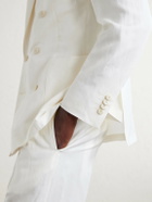 Canali - Double-Breasted Linen and Silk-Blend Suit Jacket - White