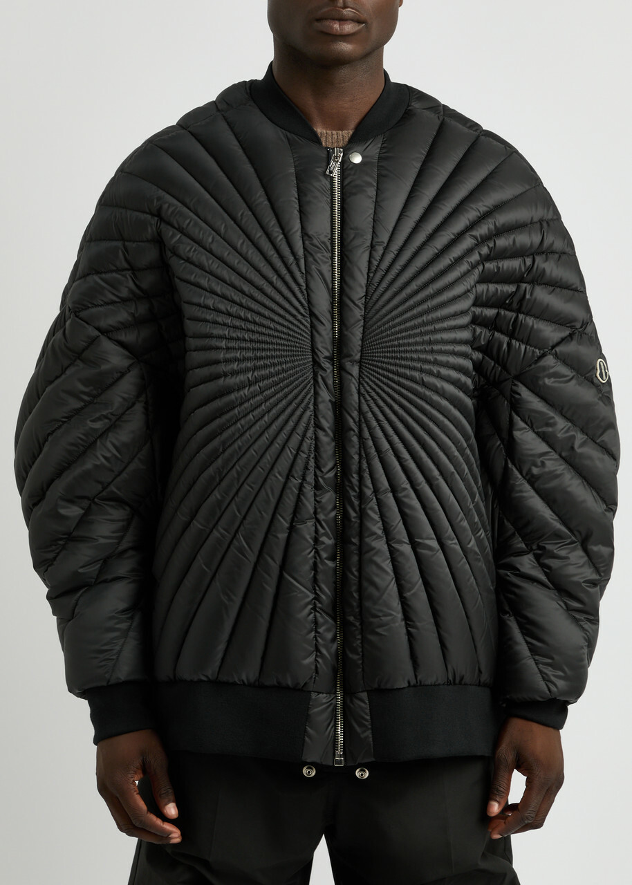 Rick Owens X Moncler Radiance Peter Quilted Shell Jacket Black Rick Owens