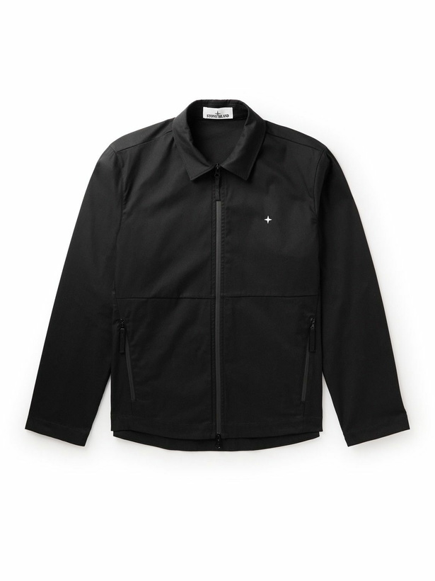 Photo: Stone Island - Logo-Embroidered Cotton-Blend Jacket - Black