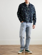 YMC - Bowie Embroidered Cotton and Linen-Blend Shirt Jacket - Blue