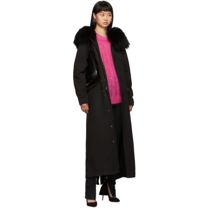 Mr and Mrs Italy SSENSE Exclusive Black Fur Long Jazzy Coat