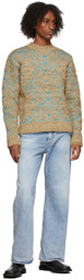Andersson Bell Beige & Blue Heavy Jacquard Sweater