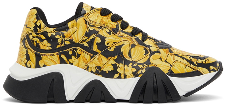 Photo: Versace Black & Yellow Barocco Squalo Sneakers