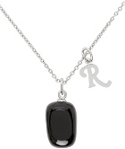 Raf Simons Silver & Black Stone Necklace