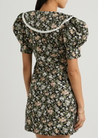 Sister Jane Graces Floral-jacquard Mini Dress Green