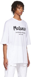 Alexander McQueen White Graffiti T-Shirt