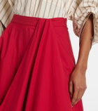 Brunello Cucinelli Cotton-blend midi skirt