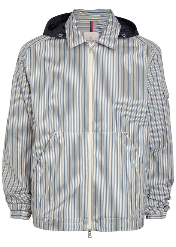 Photo: Moncler Havas Striped Hooded Cotton Jacket Blue