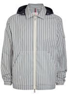 Moncler Havas Striped Hooded Cotton Jacket Blue