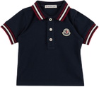 Moncler Enfant Baby Blue Striped Polo