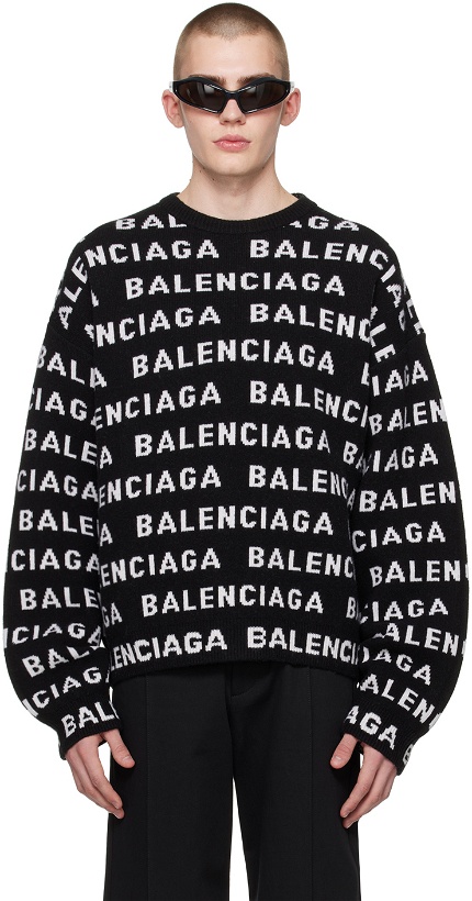 Photo: Balenciaga Black Jacquard Sweater