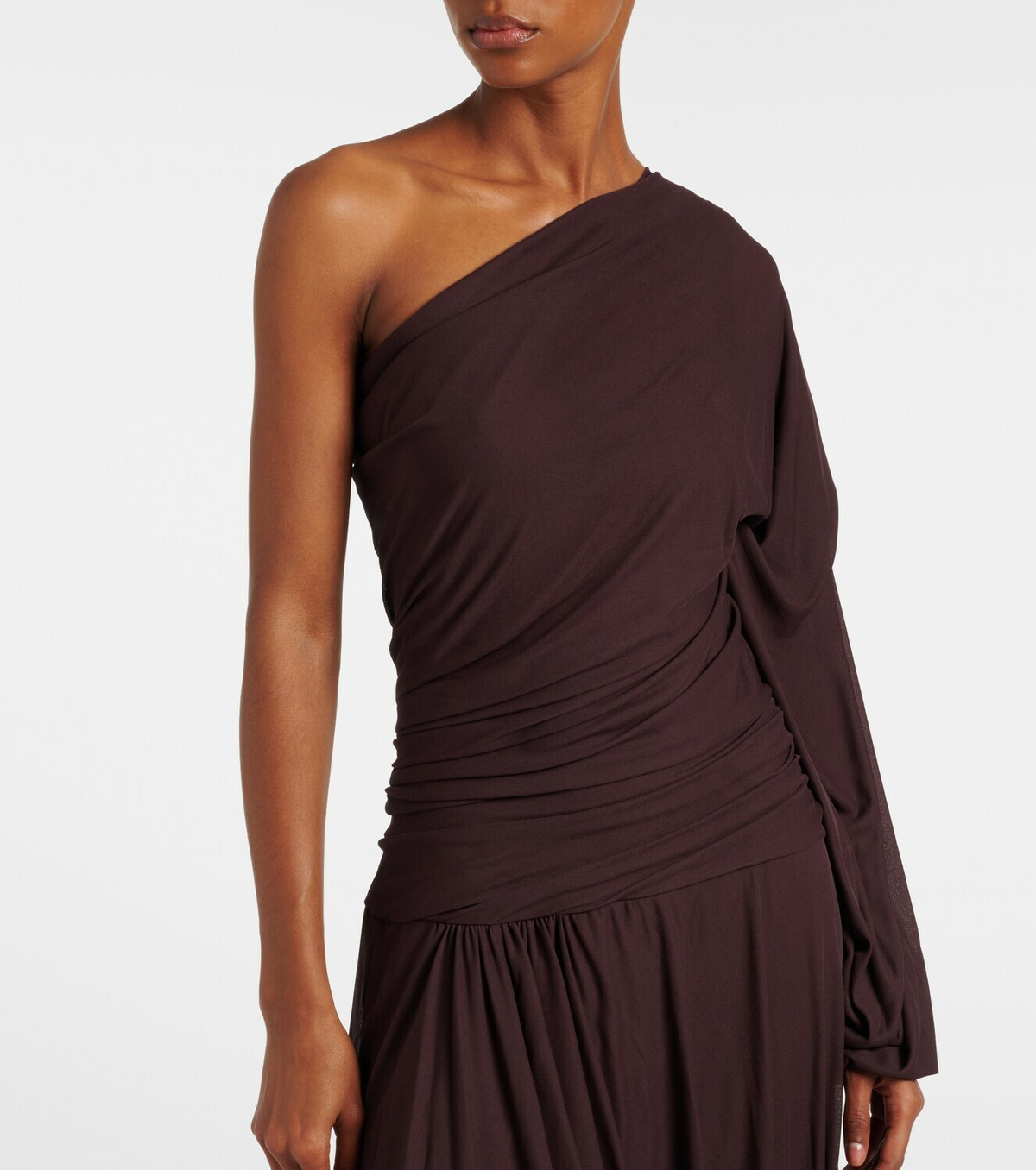 Proenza Schouler Gabri draped one-shoulder jersey midi dress