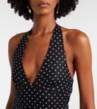 Faithfull La Cala polka-dot halterneck linen midi dress