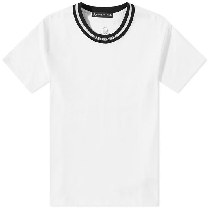 Photo: MASTERMIND WORLD Men's Logo Collar T-Shirt in White