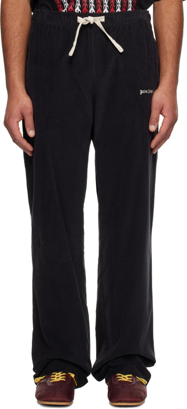 Photo: Palm Angels Black Classic Logo Cord Travel Trousers