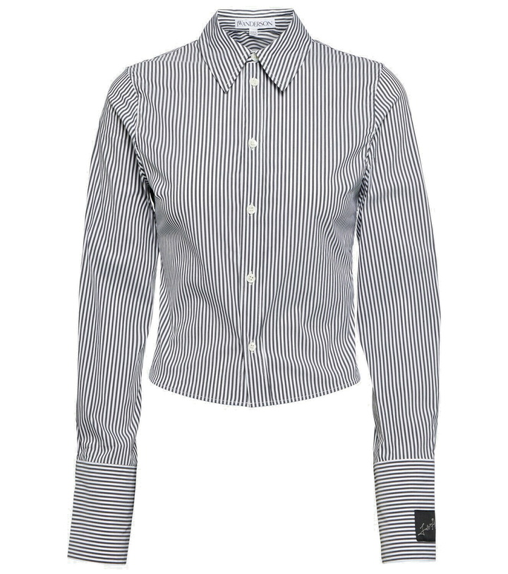 Photo: JW Anderson Striped cotton-blend cropped shirt