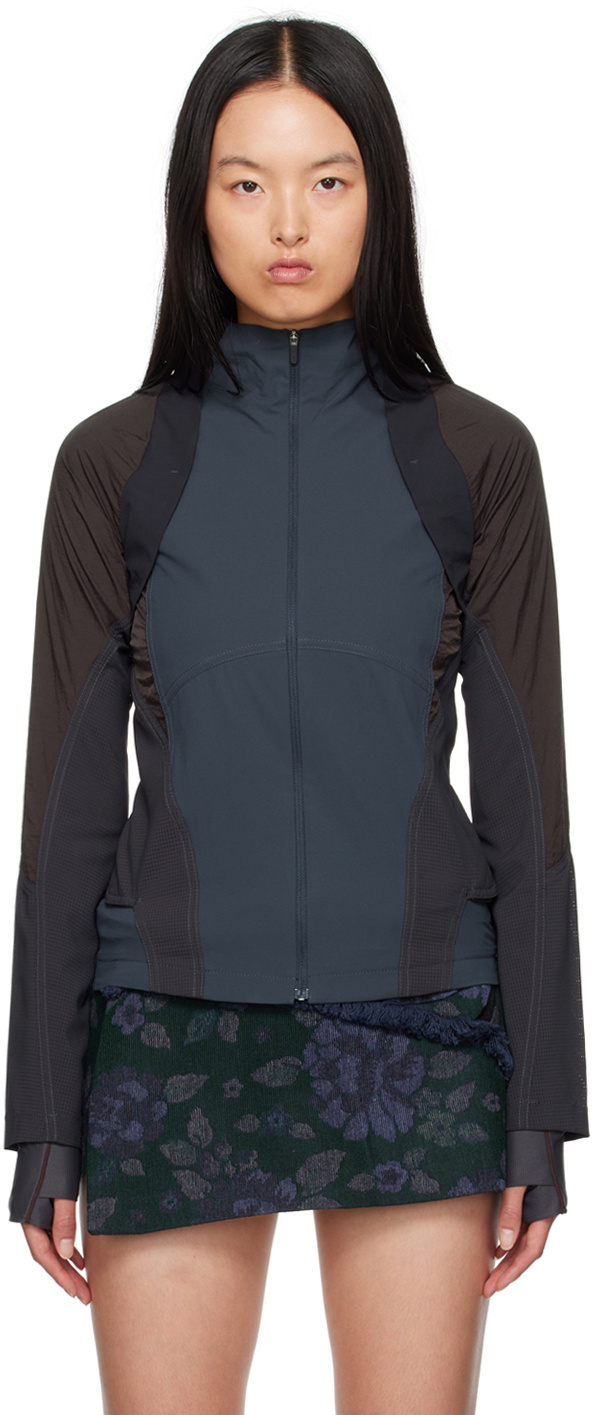 HYEIN SEO Navy Paneled Windbreaker Jacket