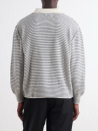 mfpen - Charming Striped Wool Polo Sweater - Gray