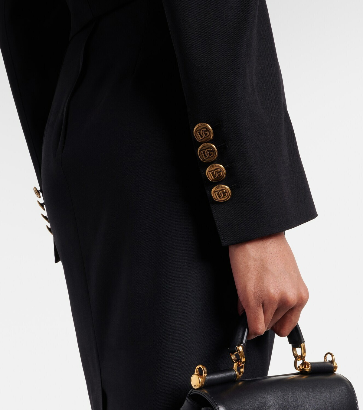 Dolce&Gabbana Cropped wool and silk-blend jacket