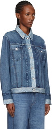 rag & bone Blue rb Miramar Oversized Combo Trucker Jacket