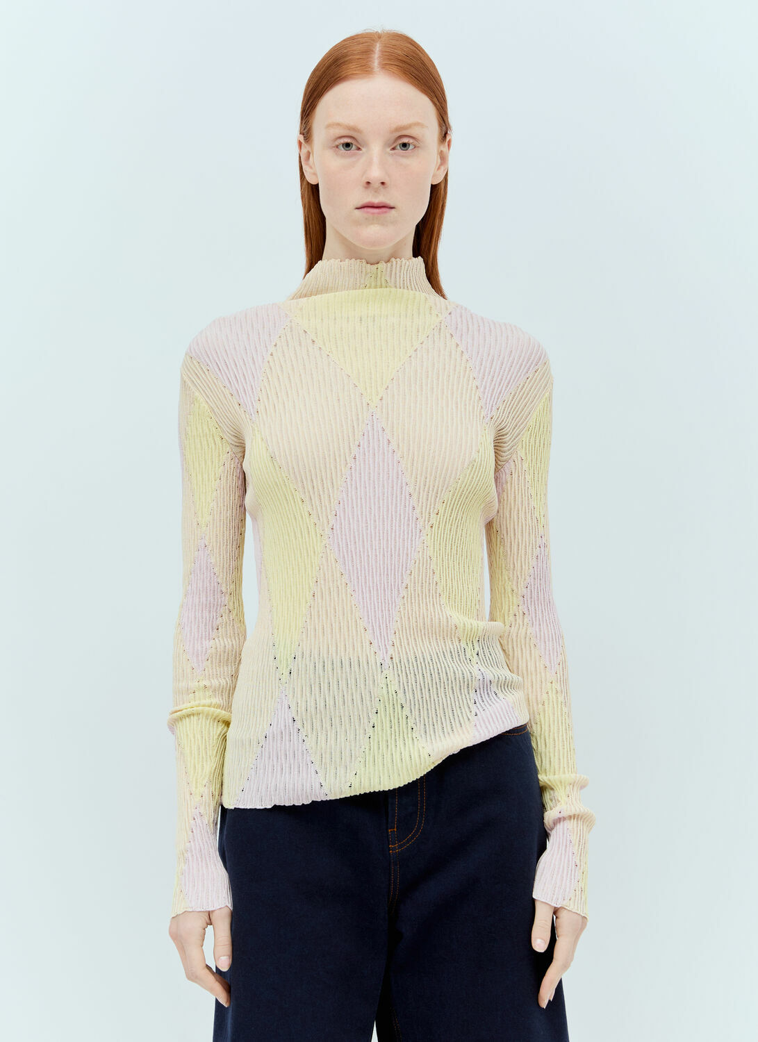 Burberry Argyle High-Neck Sweater