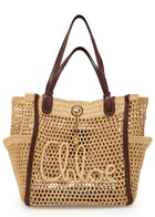 Chloe Iconic Logo Leather and Raffia Tote bag - Sand - One Size