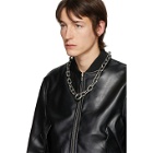 Random Identities Black Faux-Leather Bomber Jacket