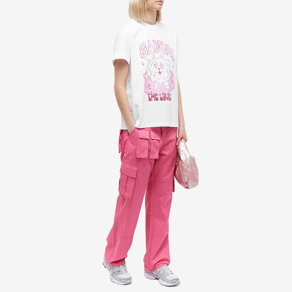 GANNI Women's Love Bunny Relaxed T-shirt in Bright White GANNI