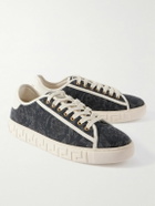 Versace - Greca Baroque Panelled Jacquard Sneakers - Gray