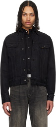RRL Black Worn-In Trucker Denim Jacket