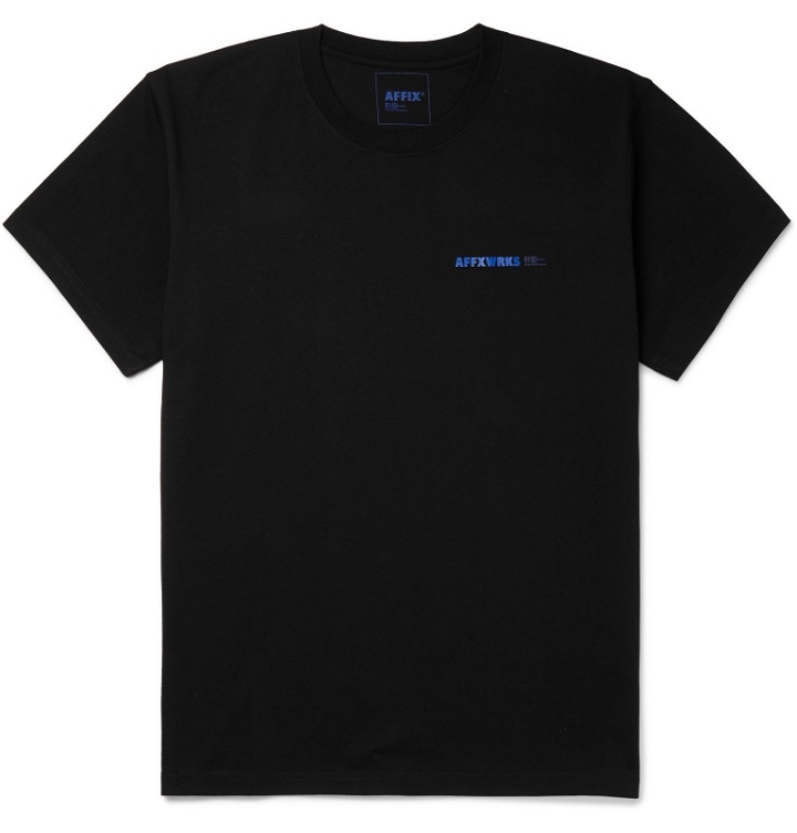 Photo: AFFIX - Logo-Print Cotton-Jersey T-Shirt - Black