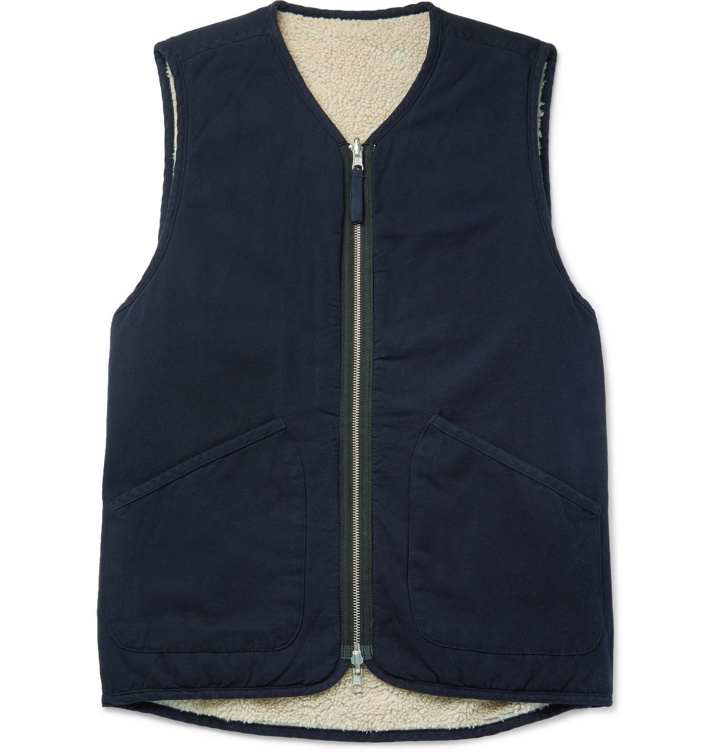 Photo: Universal Works - Faux Shearling-Lined Cotton Gilet - Blue