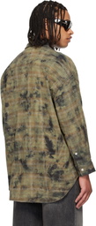 R13 Khaki Drop Neck Work Shirt