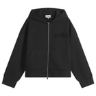 GANNI Women's Heavy Terry Jersey Zip Hoodie in Black