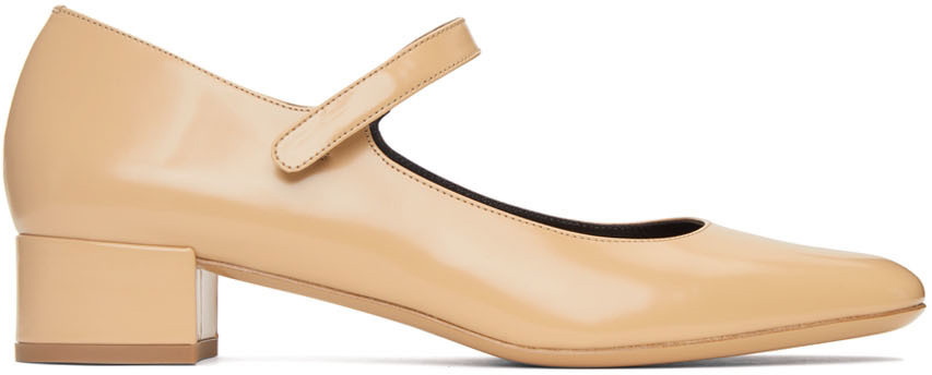 BY FAR Beige Ginny Mary Jane Ballerina Flats By Far