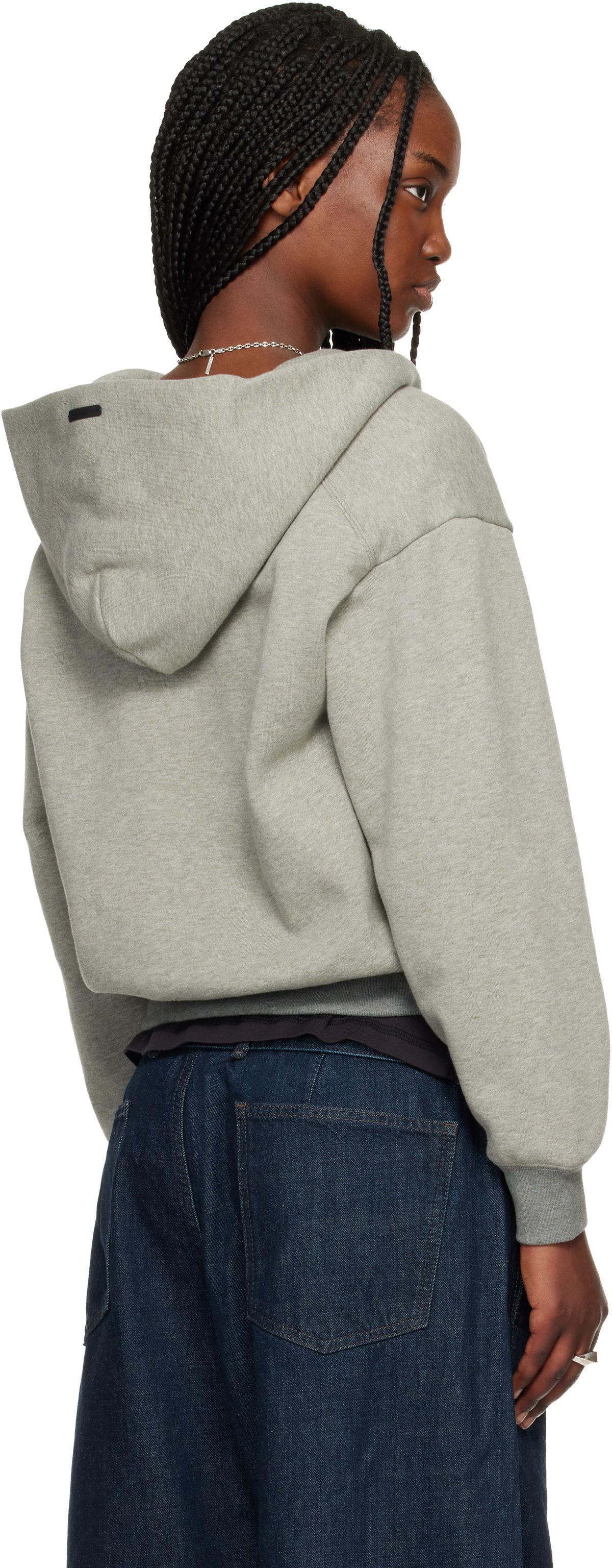 Fear of God ESSENTIALS Gray Signature Classic Half Zip Hoodie